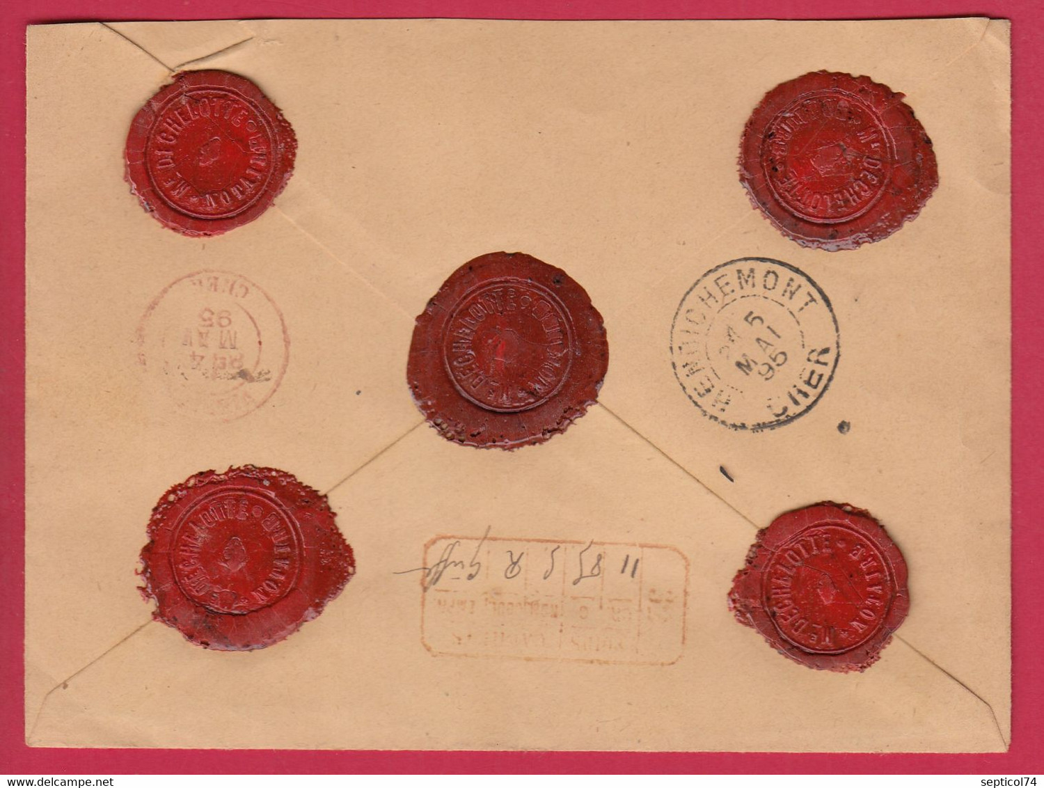 N°98 AINAY LE CHATEAU ALLIER LETTRE CHARGE POUR HENRICHEMONT CHER 1895  COVER - 1877-1920: Periodo Semi Moderno