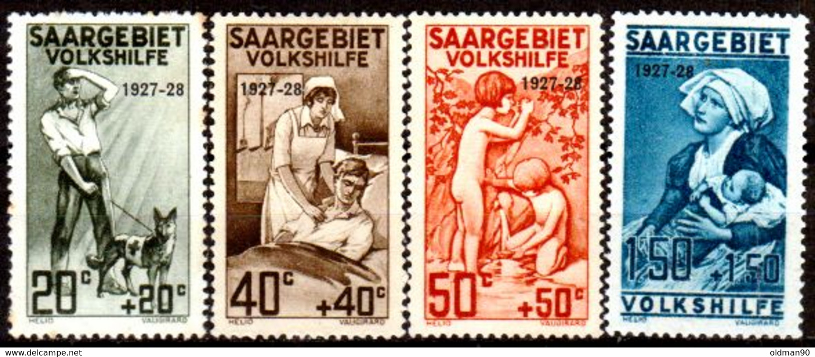 Sarre-114- Original Values Issued In 1927.(+) Hinged - Quality In Your Opinion. - Sonstige & Ohne Zuordnung