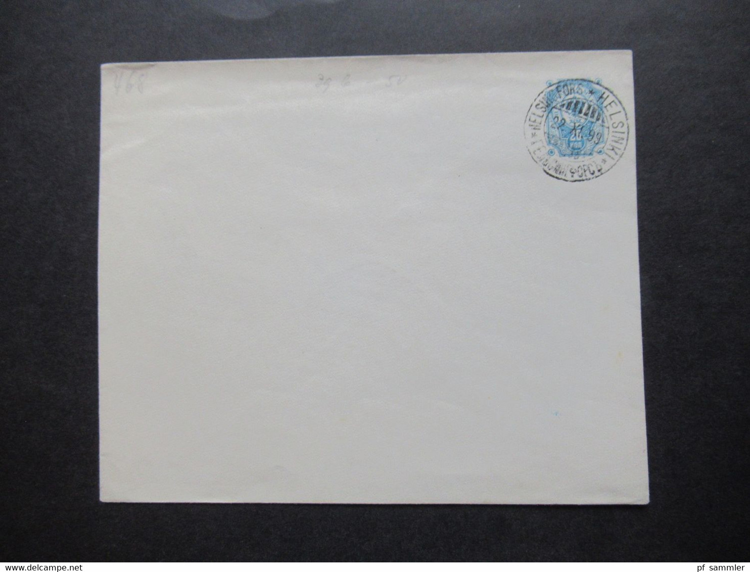 Finnland / Russland 1899 Ganzsachen Umschlag U 39 B Stempel Helsingfors * Helsinki Und Russische Schrift - Briefe U. Dokumente