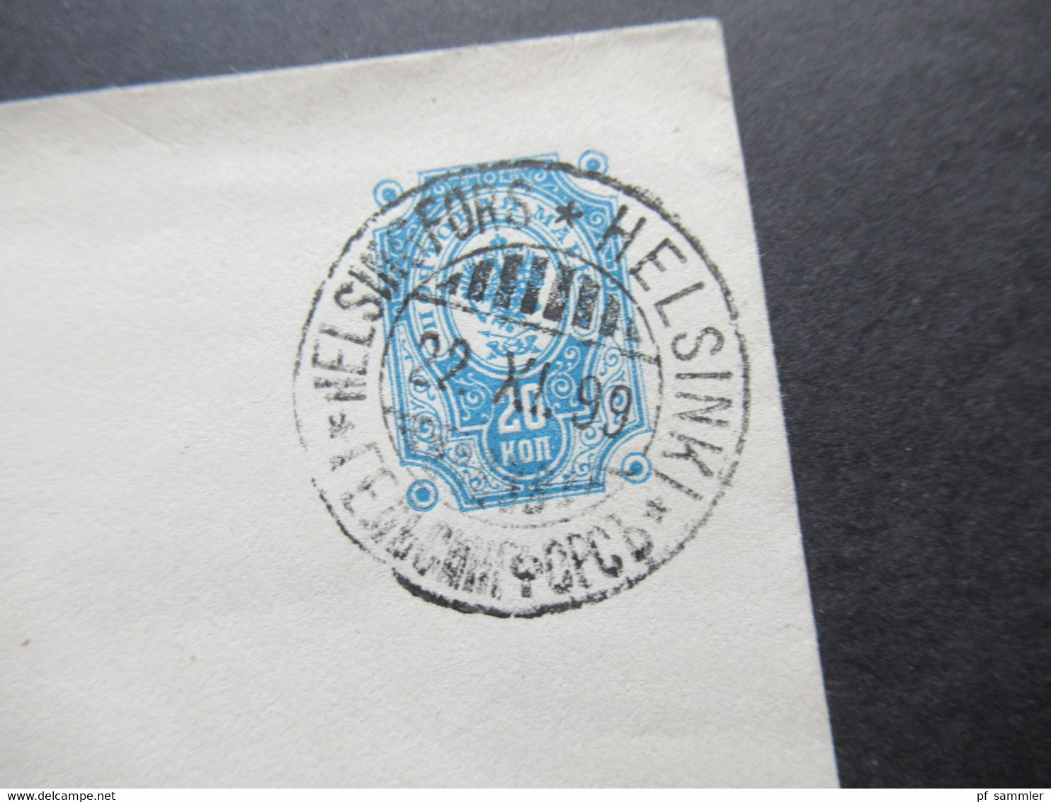 Finnland / Russland 1899 Ganzsachen Umschlag U 39 B Stempel Helsingfors * Helsinki Und Russische Schrift - Brieven En Documenten