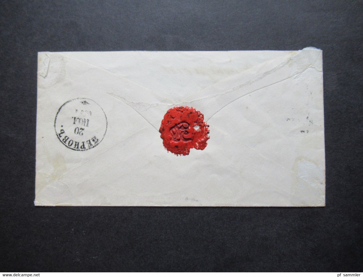 Russland 19.11.1874 Ganzsachen Umschlag U 16 B Rückseitig Mit Siegel Und Ank. Stempel - Stamped Stationery