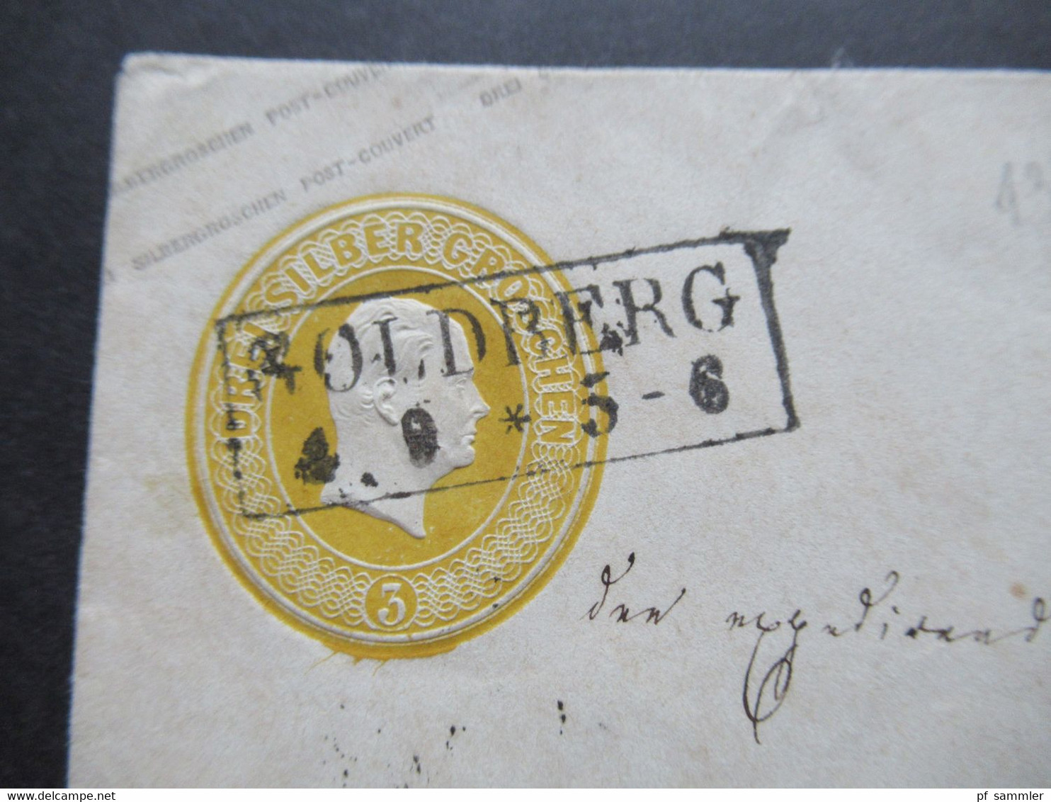 AD Preussen Um 1855 2x Stempel Ra2 Goldberg Nach Berlin Gesendet Rückseitig Mit Ank. Stempel Und Siegel - Postwaardestukken