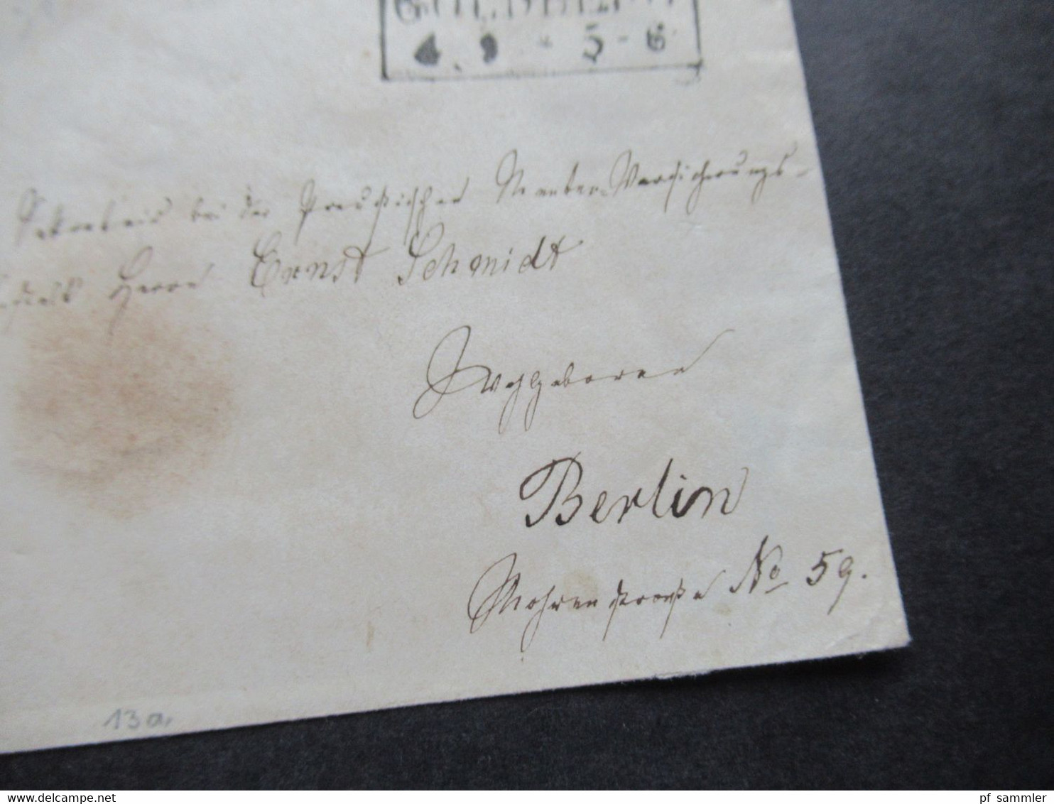 AD Preussen Um 1855 2x Stempel Ra2 Goldberg Nach Berlin Gesendet Rückseitig Mit Ank. Stempel Und Siegel - Entiers Postaux