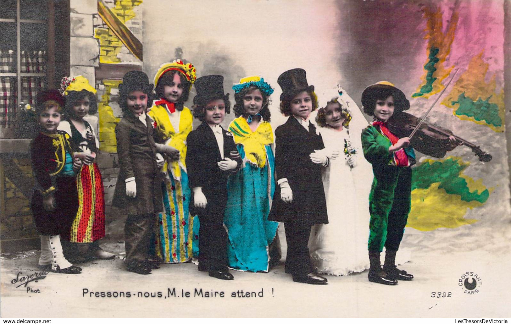 CPA - ENFANTS - Enfants Pièce De Théâtre - Mariage - Viooliniste - Colorisée - Scènes & Paysages