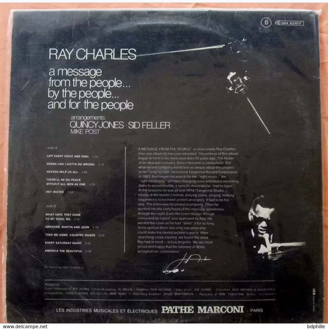 Ray Charles, A Message From The People:  LP 33 2C06493417 - Soul - R&B