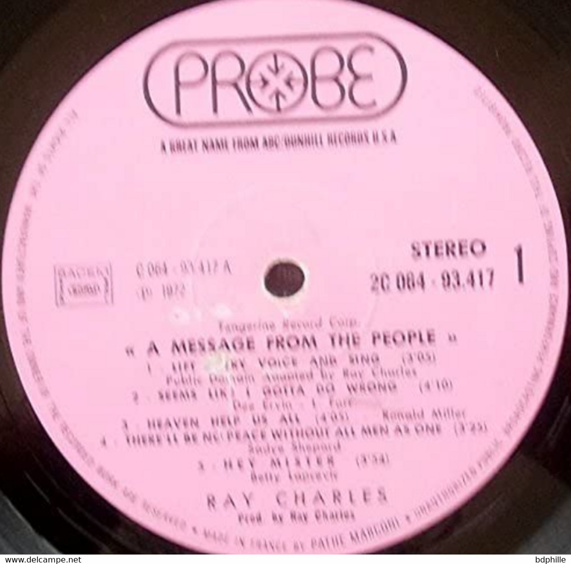 Ray Charles, A Message From The People:  LP 33 2C06493417 - Soul - R&B