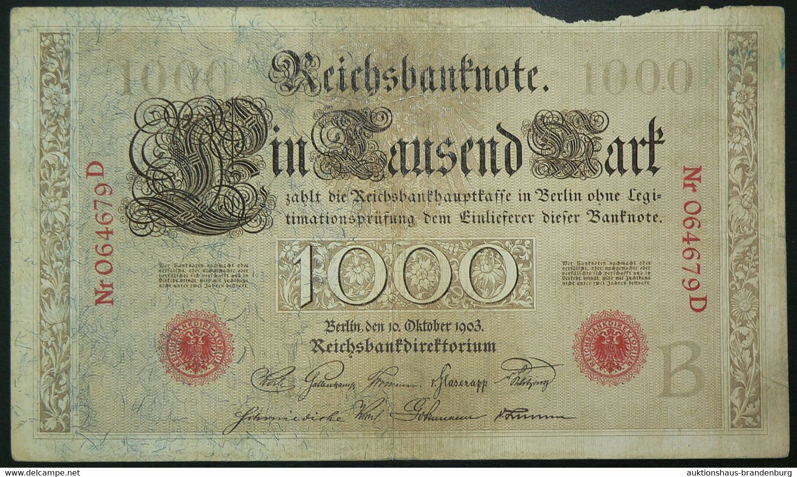 1.000 Mark 10.10.1903 - Serie B/D - Reichsbank (DEU-19) - 1000 Mark
