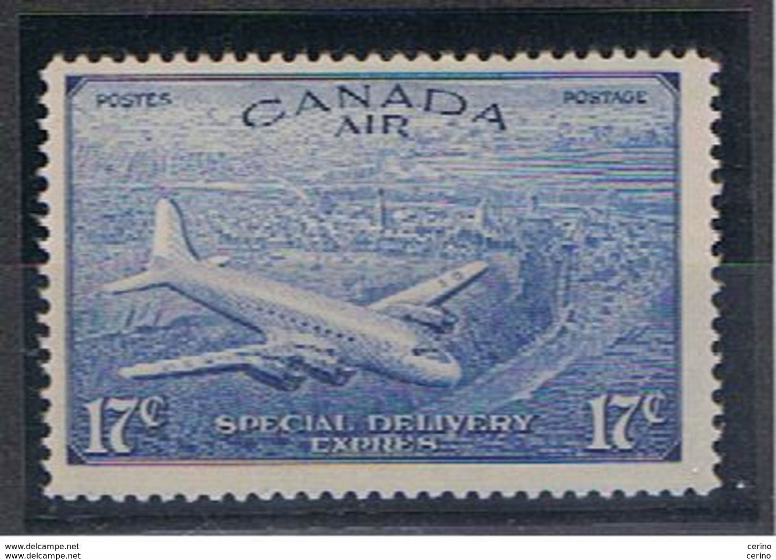 CANADA  VARIETY:  1946  BY  EXPRESS  -  17 C. UNUSED  STAMP  -  CIRCUMFLEX  -  YV/TELL. 12 A - Variedades Y Curiosidades