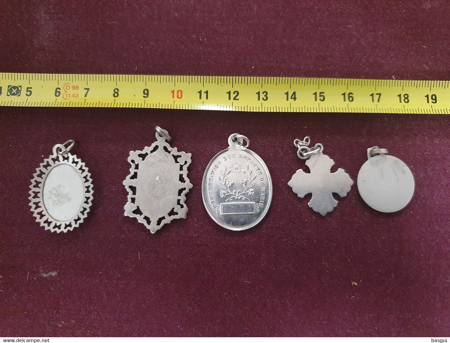 Lot De 5 Pendentifs Religieux En Argent,  Anciens - Pendants