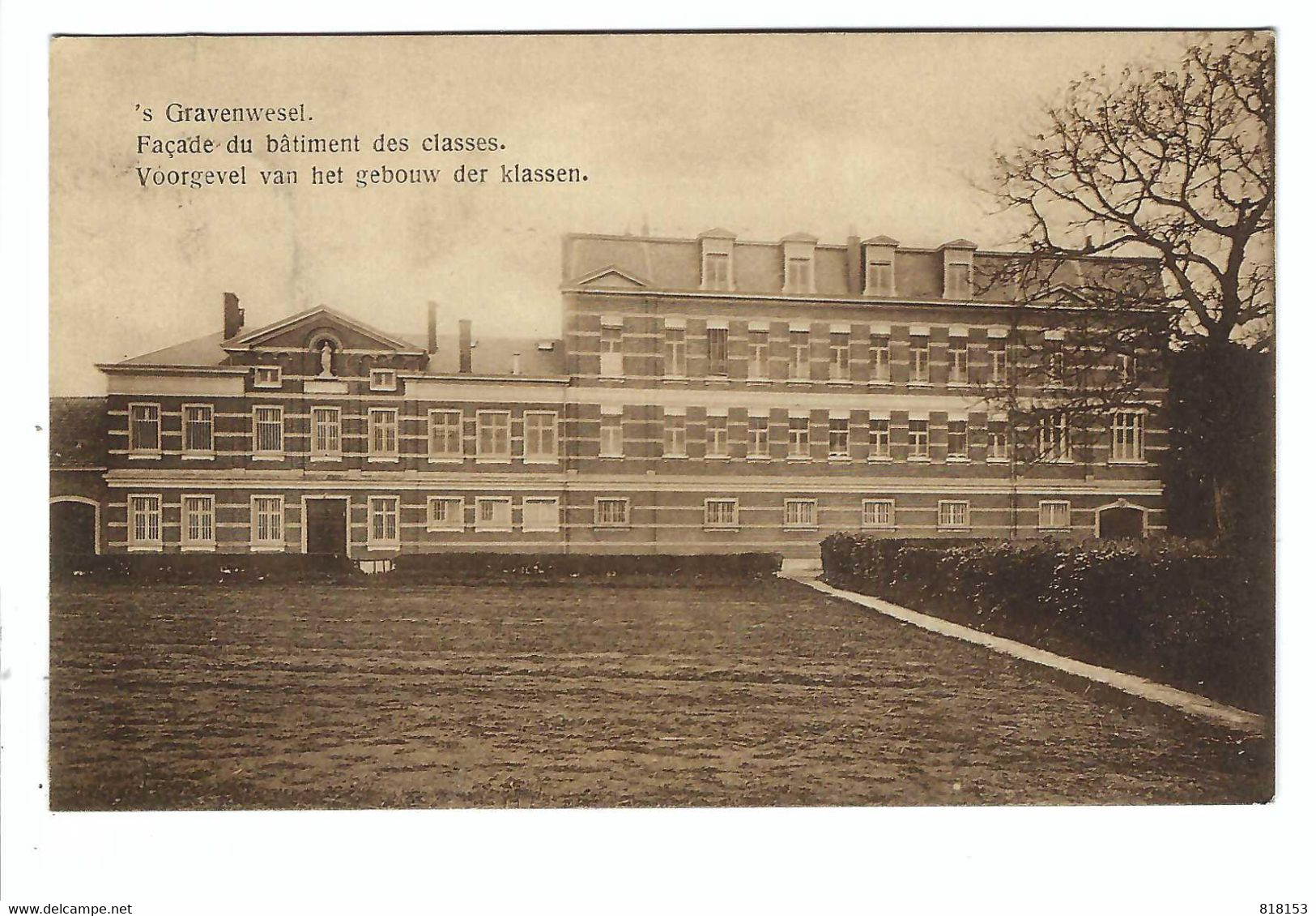 's Gravenwezel     Pensionnat Du St Coeur De Marie Façade Du Bâtiment Des Classes 1913 - Schilde
