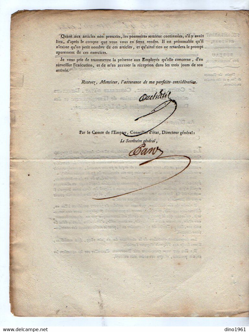 VP20.813 - Napoléon 1er - PARIS 1810 - Lettre De L'Admistration De L'Enregistrement / Droits De Patentes De L'An 9 ... - Décrets & Lois