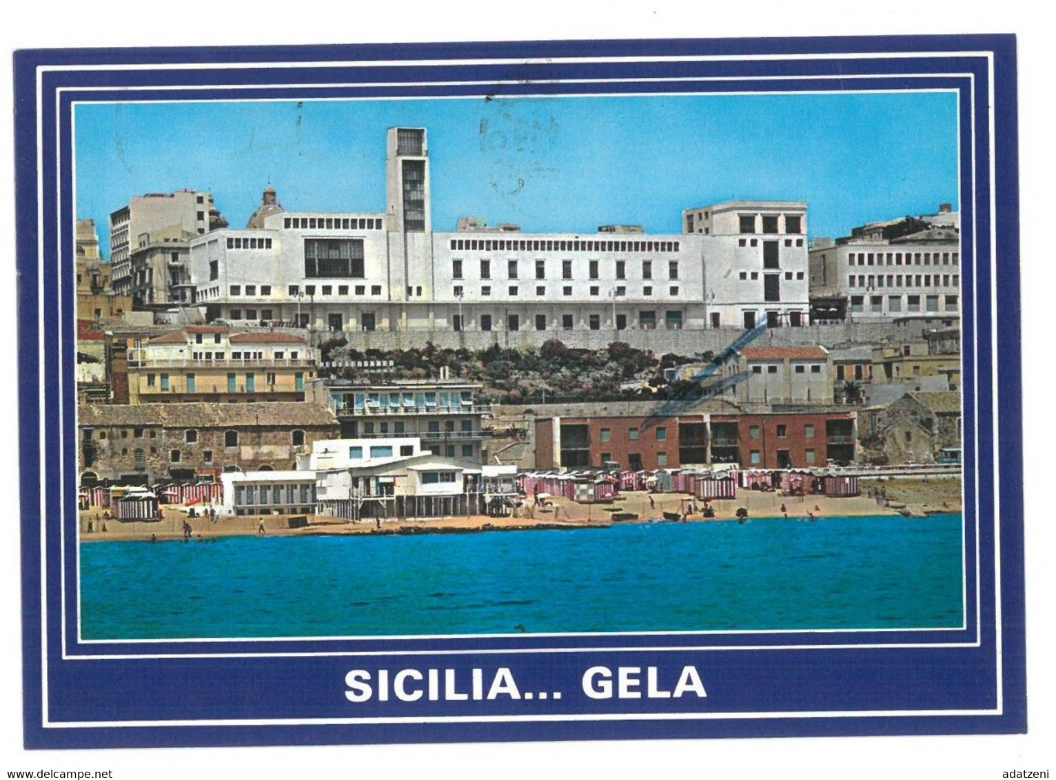 BR1060 Sicilia Gela Palazzo Di Città Visto Dal Mare Viaggiata 1991 Verso Roma - Gela