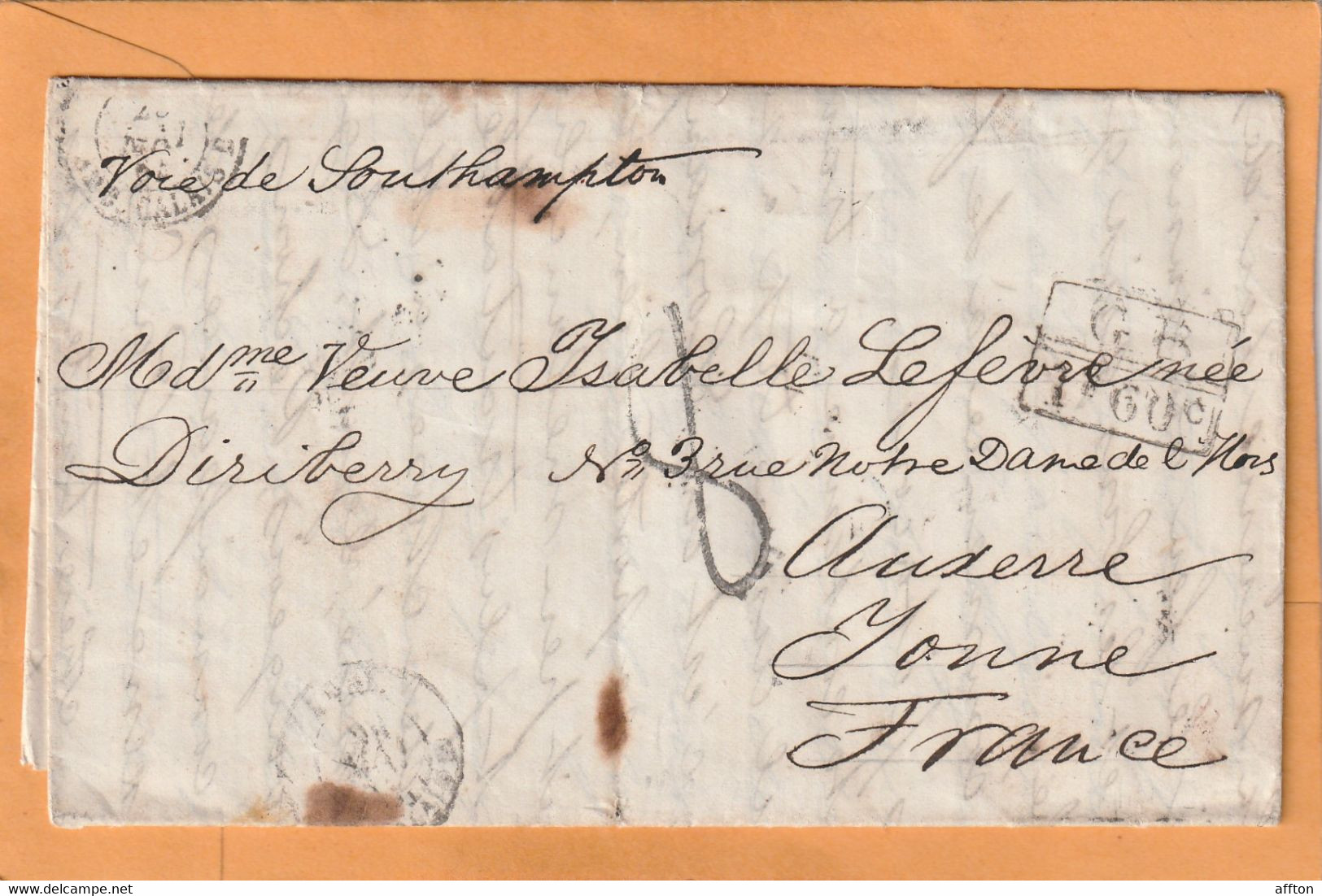 Havana Cuba 1864 Letter W British CDS To France - Prefilatelia