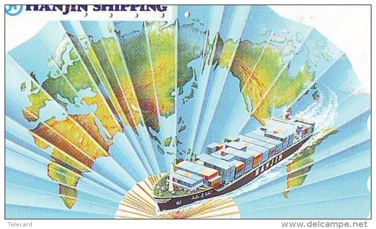 Télécarte JAPON * BATEAU * PHONECARD JAPAN * SHIP  (1315) TK * HANJIN SHIPPING *  SCHIFF * Schip - Boot - Barco - - Barcos