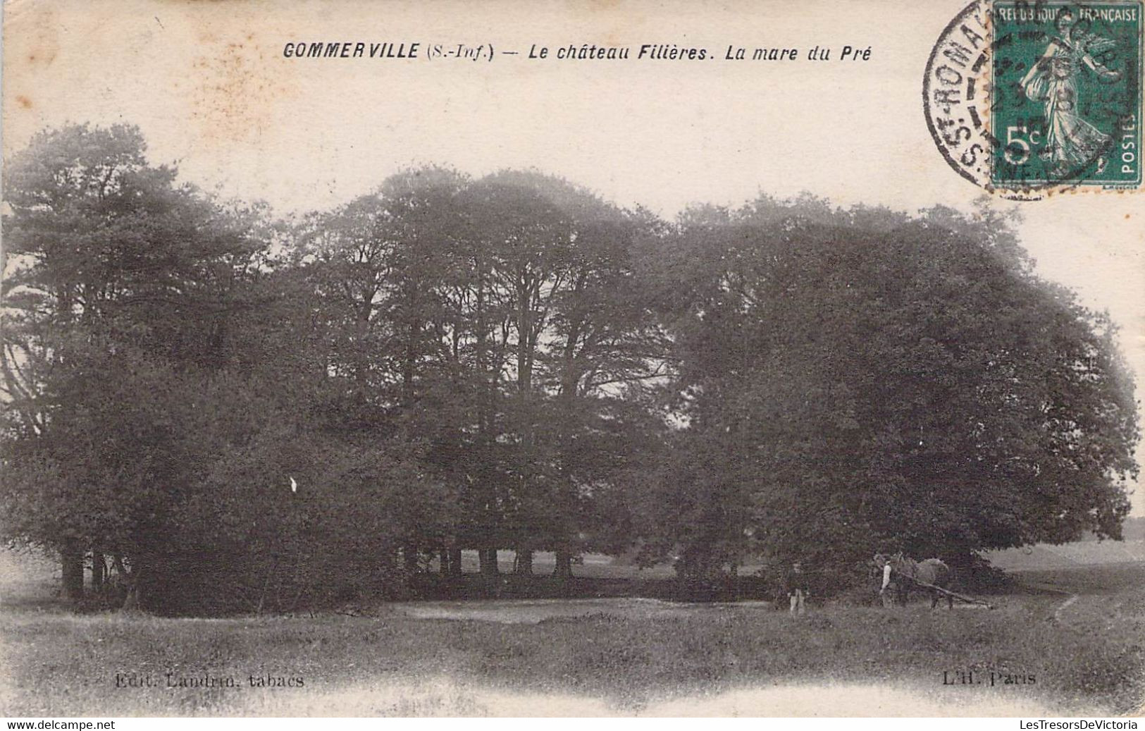 CPA - 76 - COMMERVILLE - Le Château Fillières - La Mare Du Prè - Autres & Non Classés