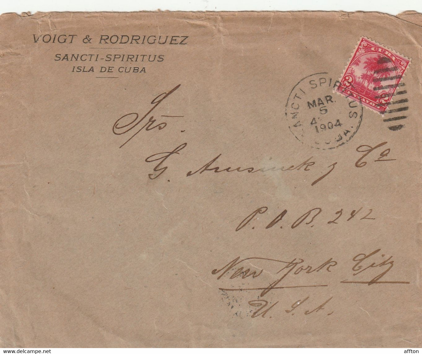 Sancti Spiritus Cuba 1904 Cover Mailed - Covers & Documents