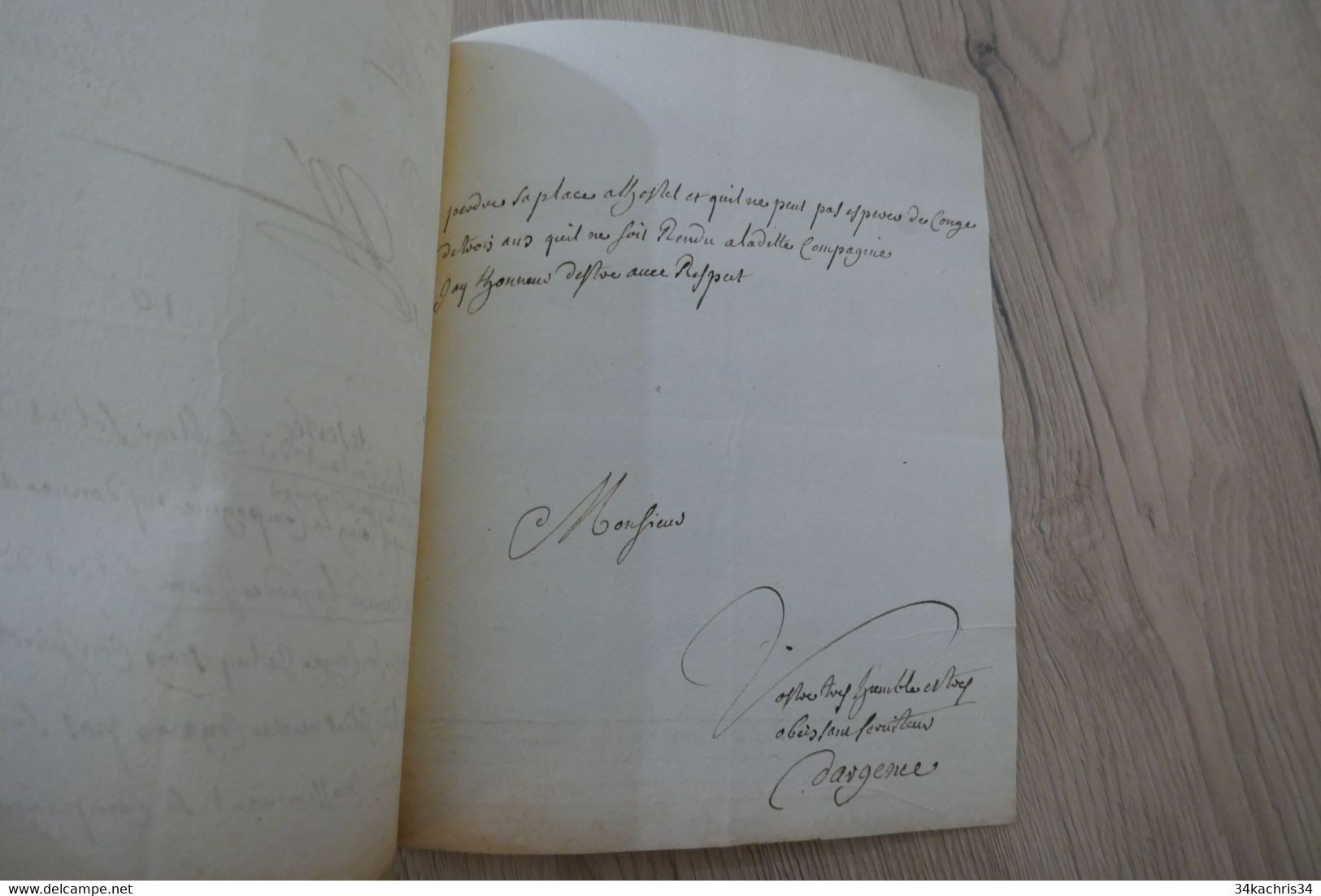 Pièce Signée D'ARGENCE 1731 Rapport  Désertion De Soldats Belfort - Documenten