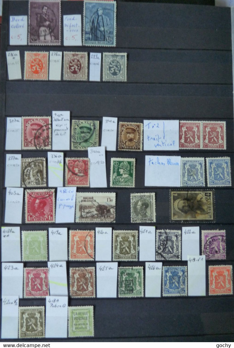 Belgium  1930 -   Variantes  :  LOT Entre  : N° 302 à 418A  **/*/ O   - Cat.: +/-  50 € - Altri & Non Classificati