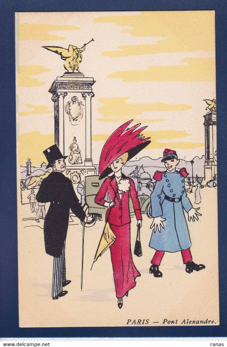 CPA Paris Illustrateur Mode Chapeau Femme Woman Non Circulé Litho Estampe Voir Dos - Lotes Y Colecciones