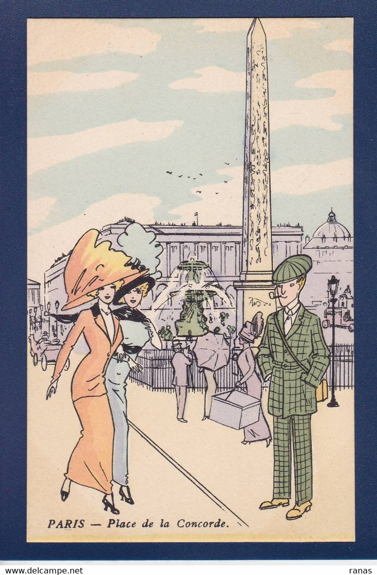 CPA Paris Illustrateur Mode Chapeau Femme Woman Non Circulé Litho Estampe Voir Dos - Lotes Y Colecciones