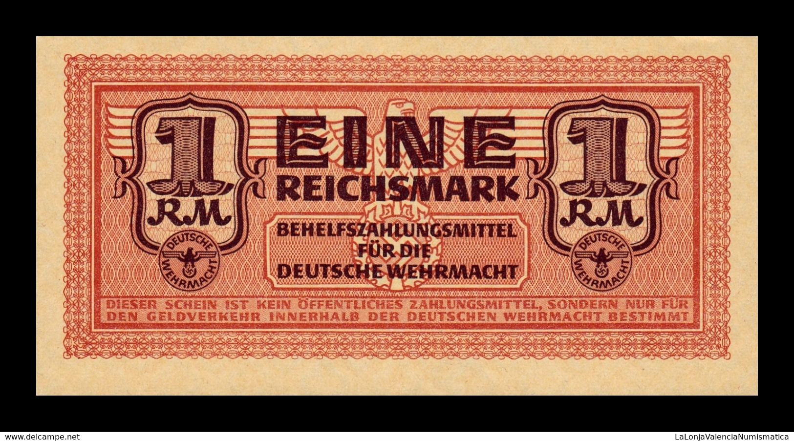 Alemania Germany 1 Reichsmark ND (1942) Pick M39 SC UNC - Behelfszahlungsmittel - Dt. Wehrmacht