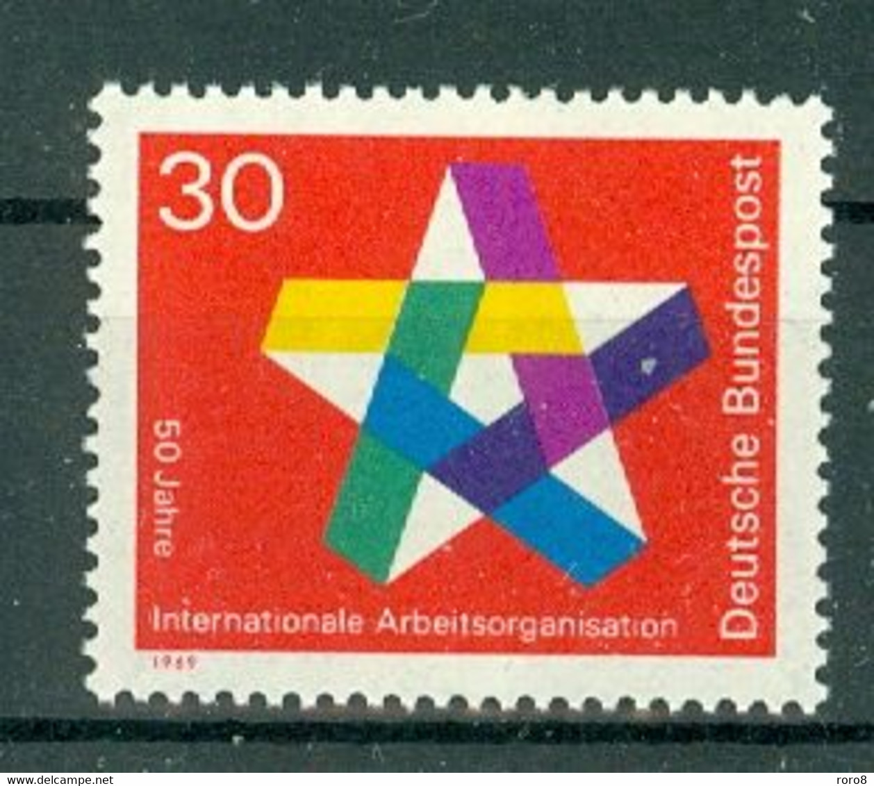 ALLEMAGNE FEDERALE - N° 445** MNH LUXE SCAN DU VERSO. Cinquantenaire De L'Organisation Internationale Du Travail. - OIT