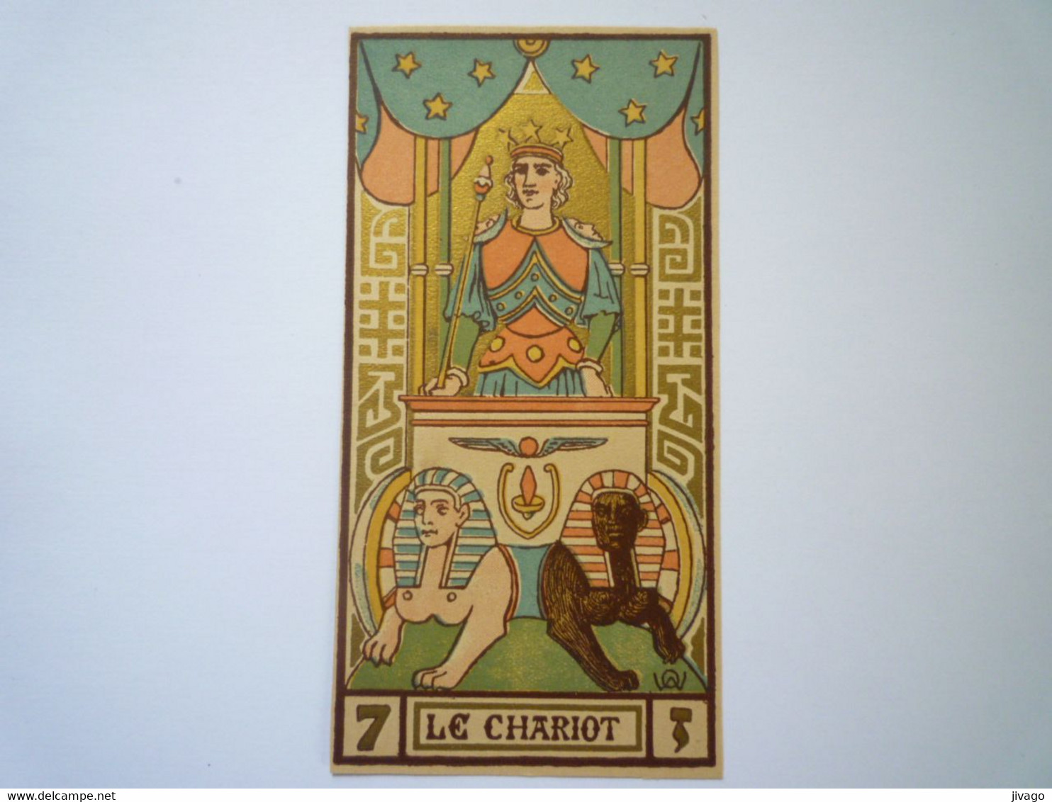 2022 - 3846  Jolie Image Représentant Une Carte De TAROT  :  LE CHARIOT  (format 12,5 X 6,5 Cm)   XXX - Non Classés