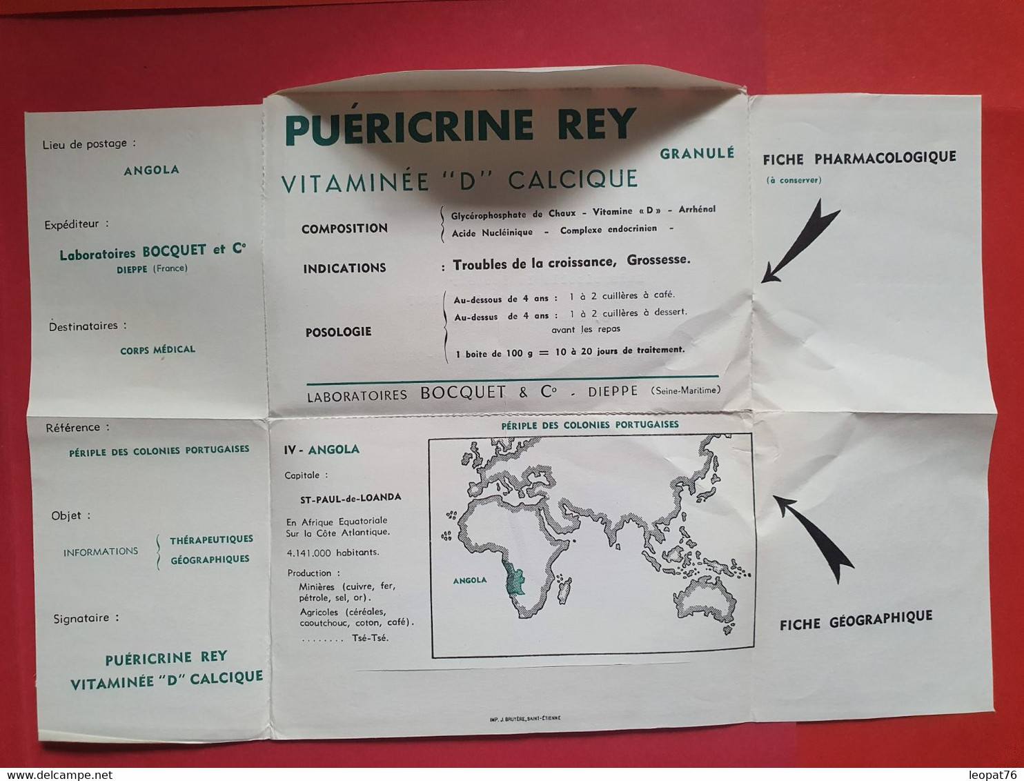 Angola - Enveloppe Publicitaire ( Laboratoire Bocquet / Dieppe ) De Luanda Pour La France En 1957 - N 72 - Angola