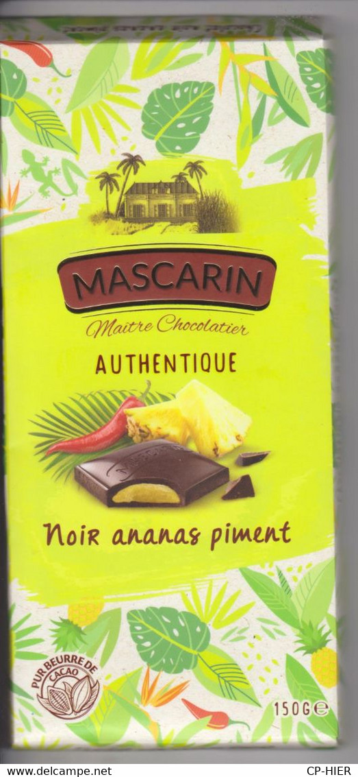ILE DE LA REUNION - MASCARIN - CHOCOLAT NOIR ANANAS PIMENT Publicité Emballage Tablette Chocolat - Chocolat