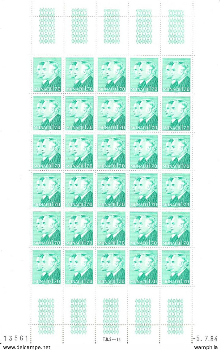 Monaco N°1430/1432** En Feuilles Coins Datés De 30 Timbres. Cote 187.55€ - Verzamelingen & Reeksen