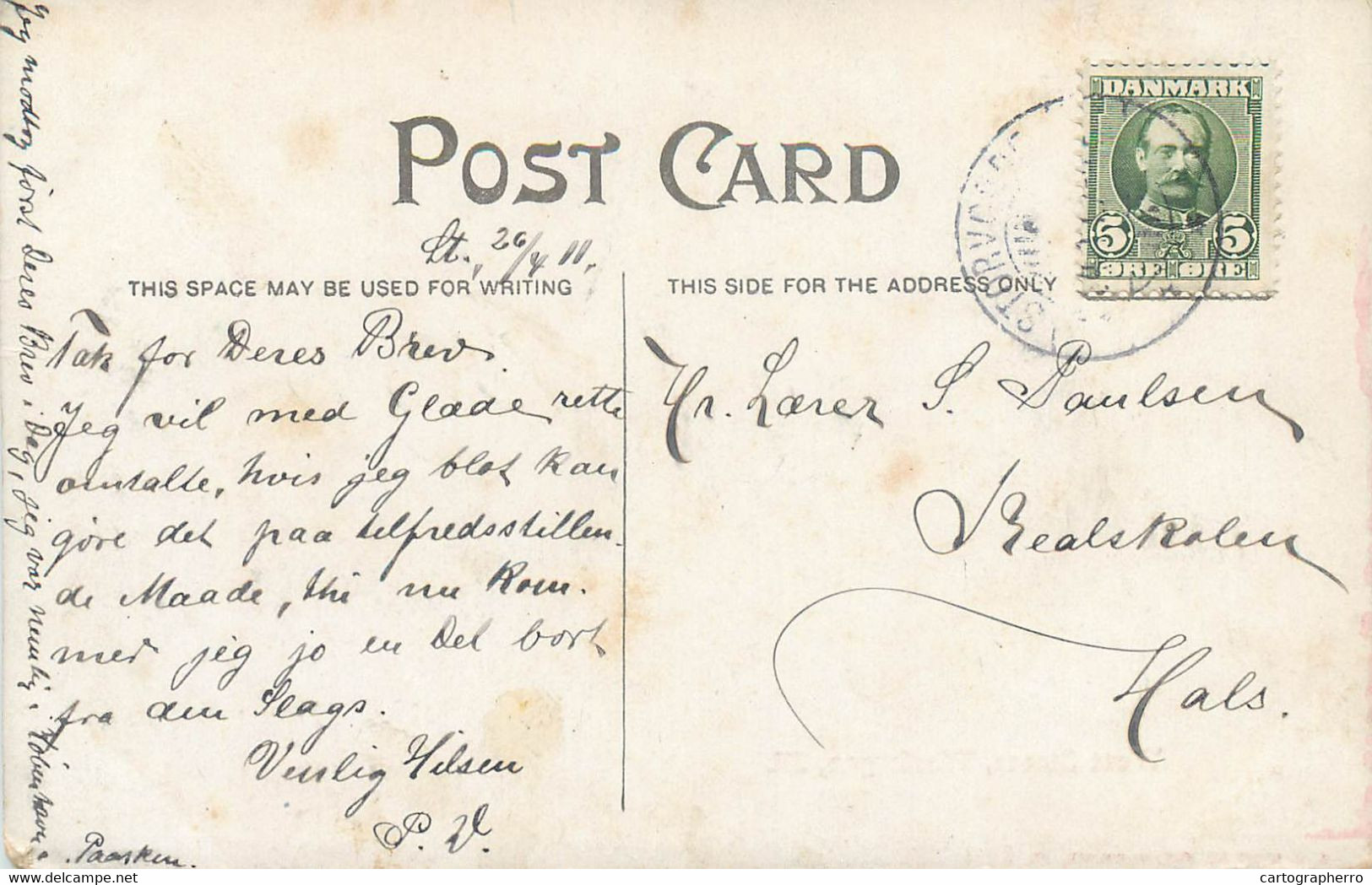 Vintage Postcard USA Waukegan IL West Street Danish Stamp - Waukegan