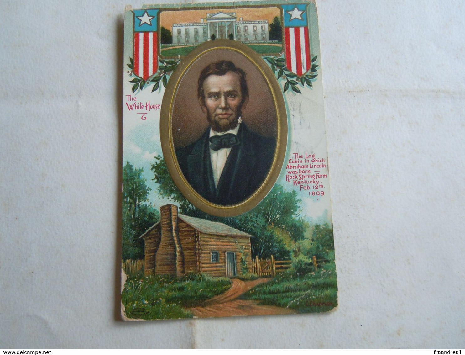 C.P.A. \P.C \KP. USA President - Lincoln  (home, Cabin, White House) - Presidenten