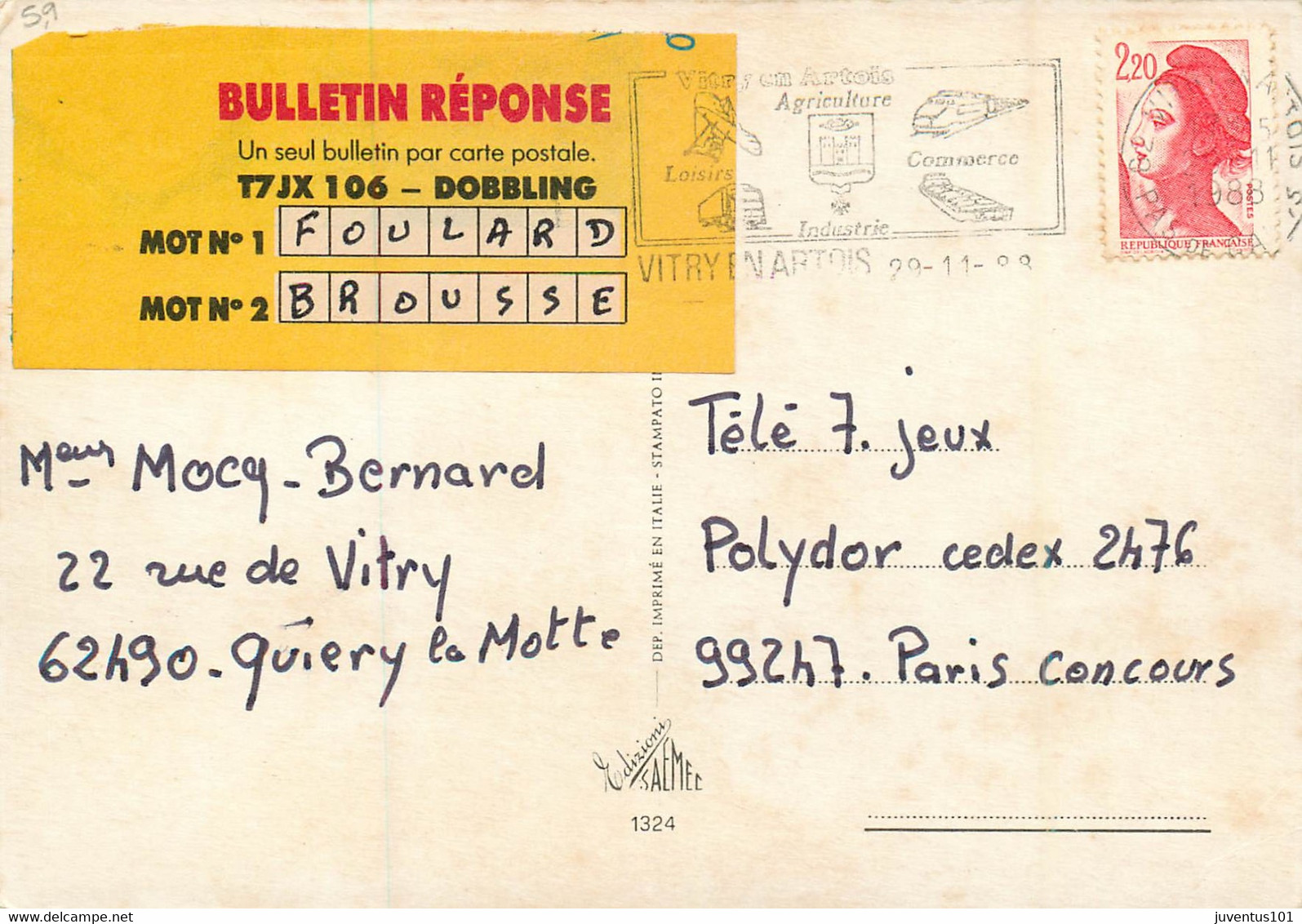 CPSM Souvenir De Vitry En Artois-Timbre      L1855 - Vitry En Artois