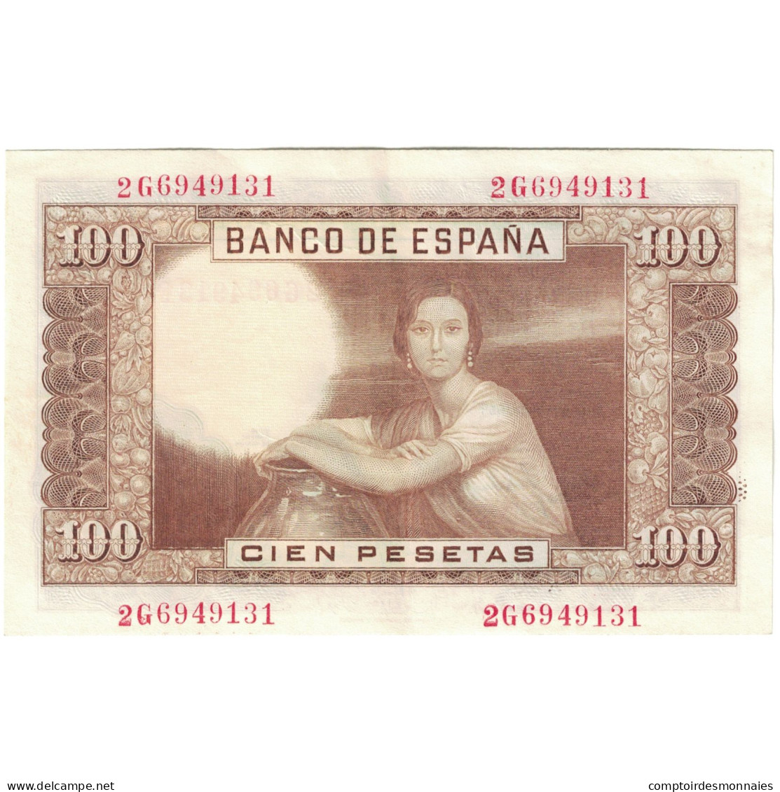 Billet, Espagne, 100 Pesetas, 1953, 1953-04-07, KM:145a, TTB - 100 Peseten