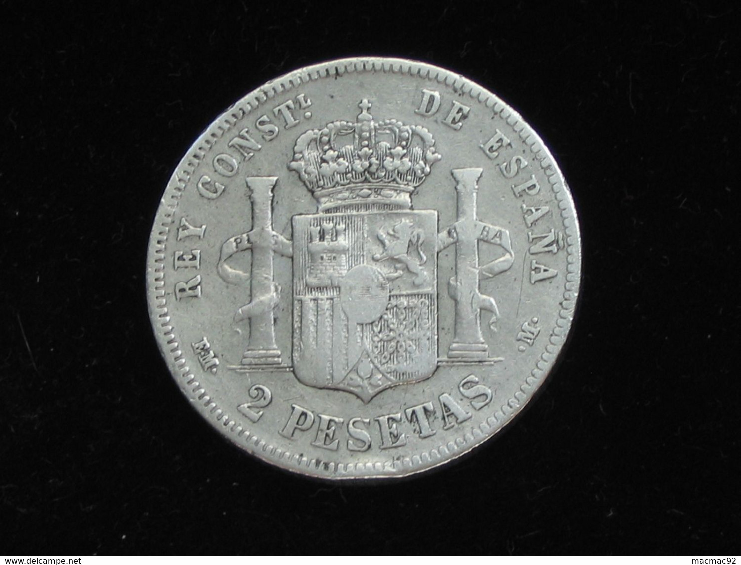 ESPAGNE - 2 Pestas 1879 EM-M - ALFONSO XII Por La G.de Dios  **** EN ACHAT IMMEDIAT **** - Pays Bas Espagnols