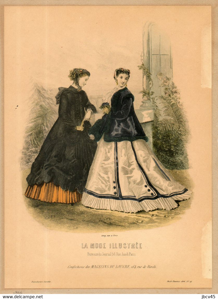 PLANCHE 1866 De Journal  Presentation LaModeIllustree - Libri