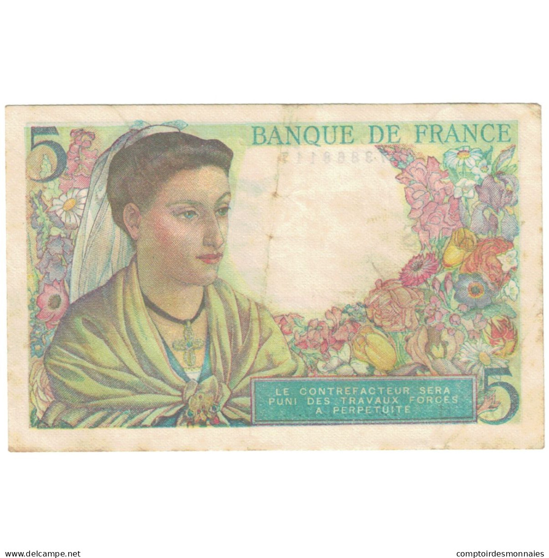 France, 5 Francs, Berger, 1947, O.150 68117, TTB, Fayette:05.07, KM:98b - 5 F 1943-1947 ''Berger''