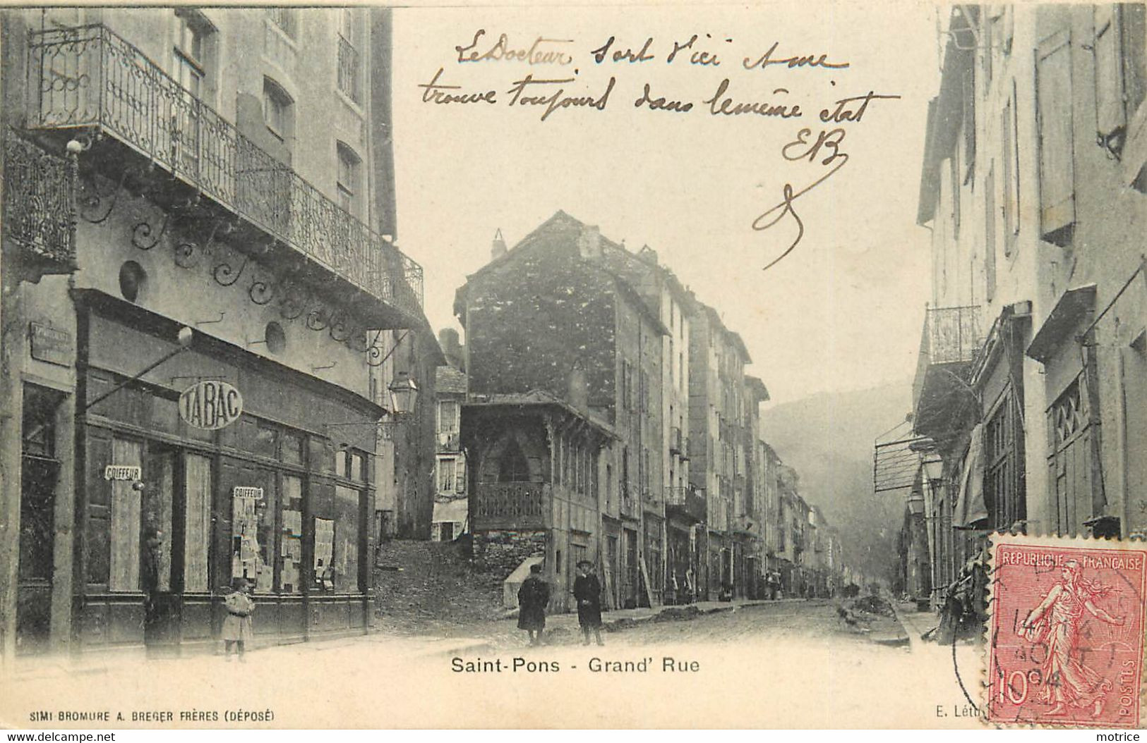 SAINT PONS - Grand'rue. (Tabac, Coiffeur) - Saint-Pons-de-Thomières