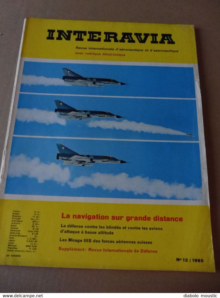 1965 INTERAVIA   - Navigation Sur Grande Distance; Défense Contre Les Blindés; Mirage IIIS Des Suisses; Etc - Vliegtuig