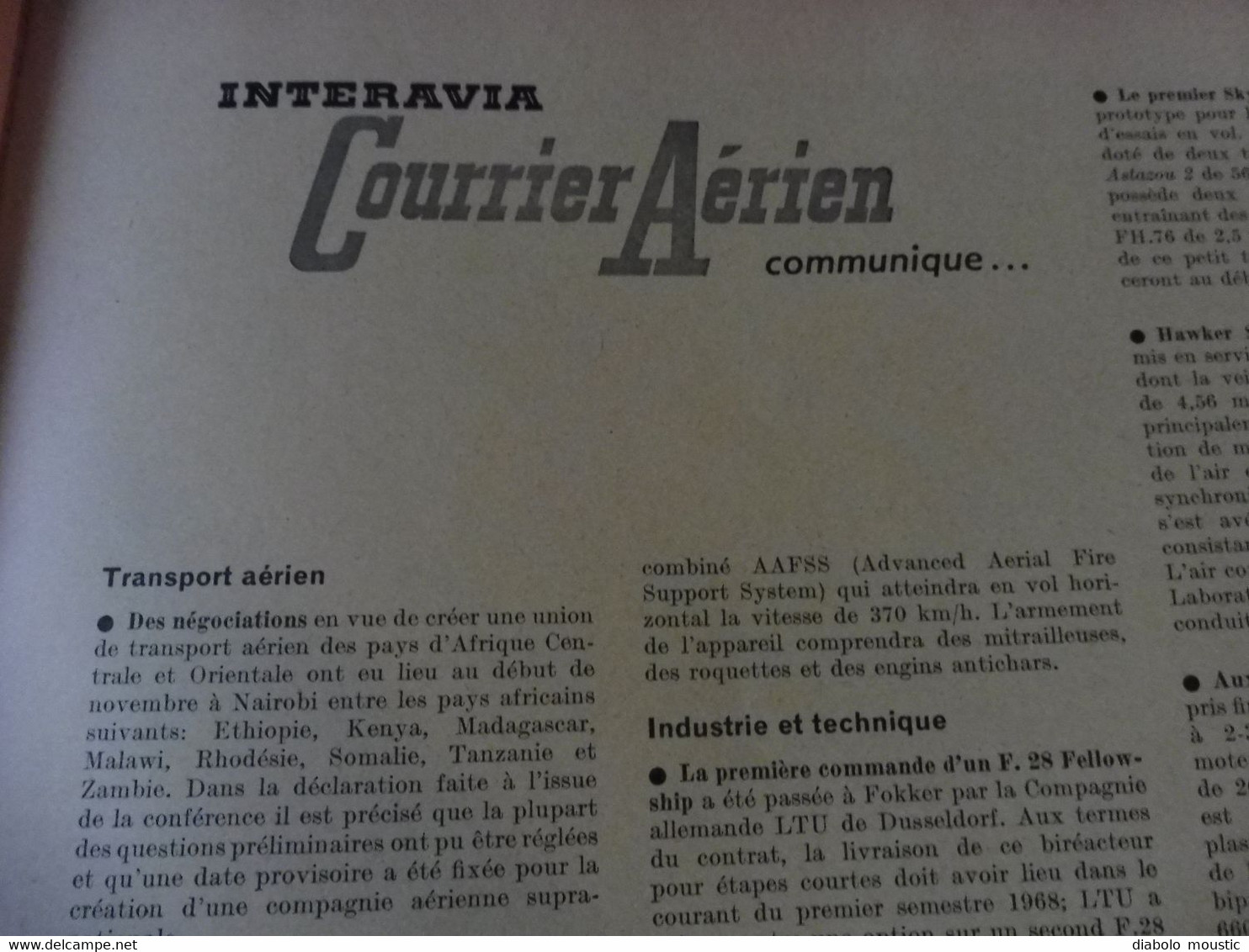 1965 INTERAVIA   - Navigation sur grande distance; Défense contre les blindés; Mirage IIIS des suisses; Etc