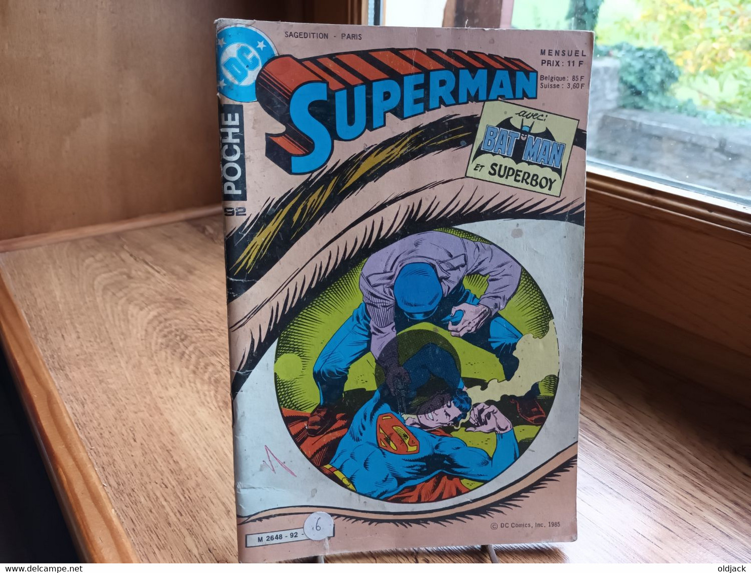 Superman Poche  (avec Batman) N°92   "  L'homme Qui Vit Périr Superman  "  1985  Sagedition.(R11) - Superman