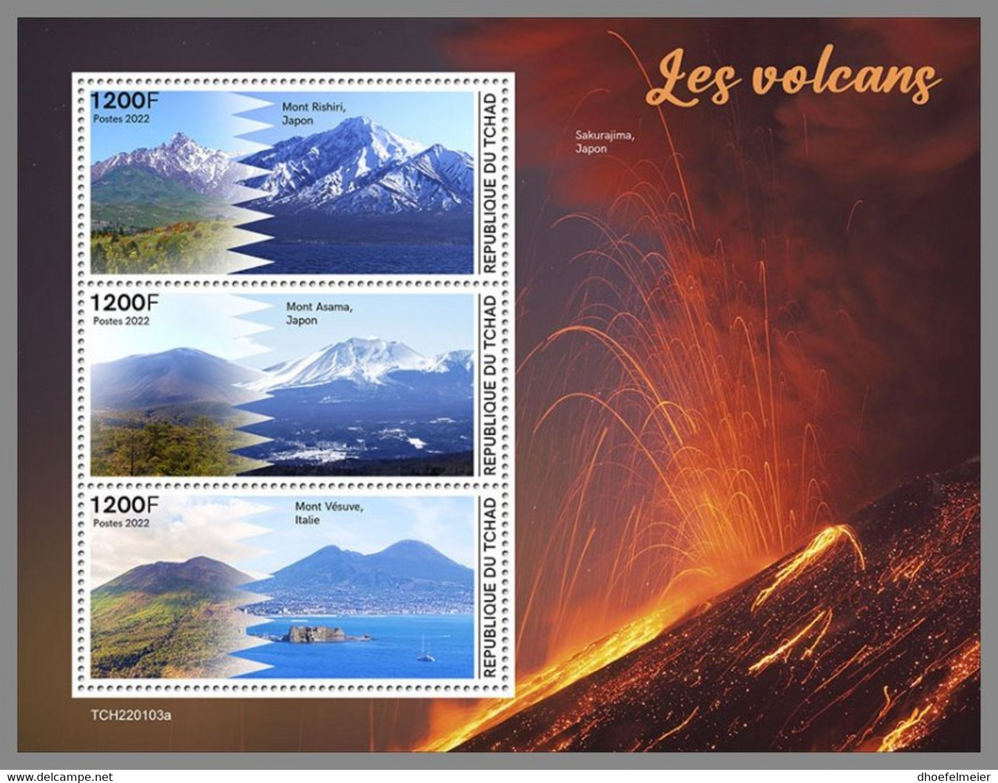 CHAD 2022 MNH Volcanoes Vulkane Volcans M/S - IMPERFORATED - DHQ2242 - Volcans