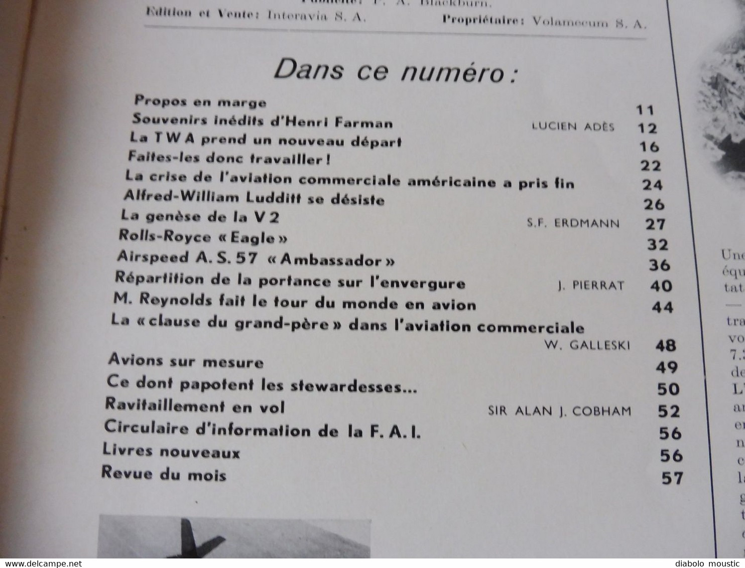 1947 INTER AVIA  ( Interavia )  - Revue De L'Aéronautique Mondiale : Développement De La V2, Ravitaillement En Vol; Etc - Vliegtuig