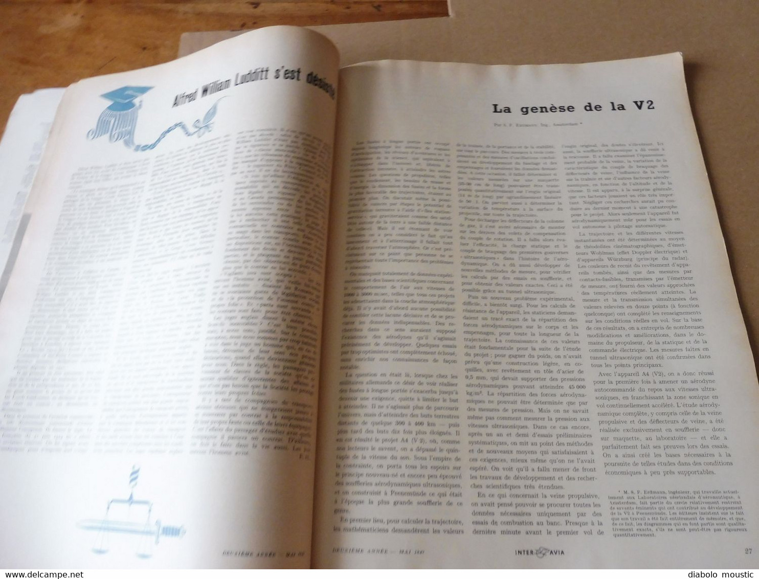 1947 INTER AVIA  ( Interavia )  - Revue de l'Aéronautique Mondiale : Développement de la V2, Ravitaillement en vol; etc