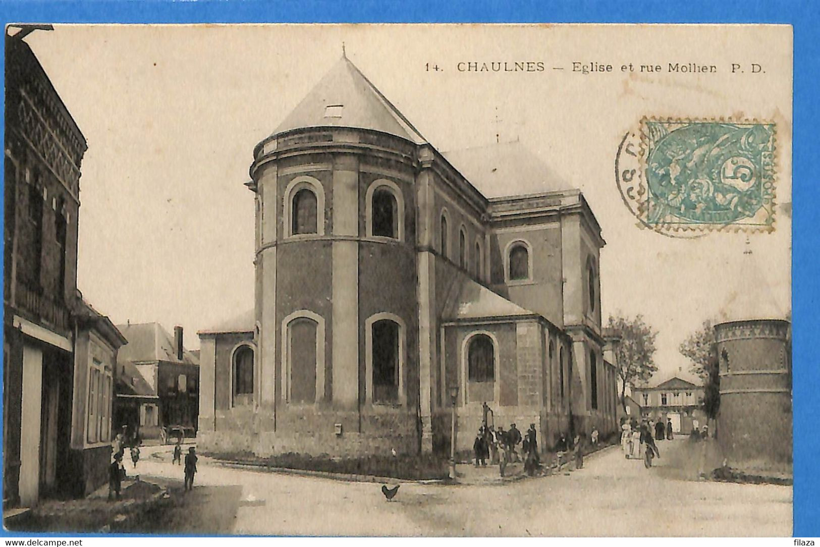 80 - Somme - Chaulnes - Eglise Et Rue Mollien (N10820) - Chaulnes
