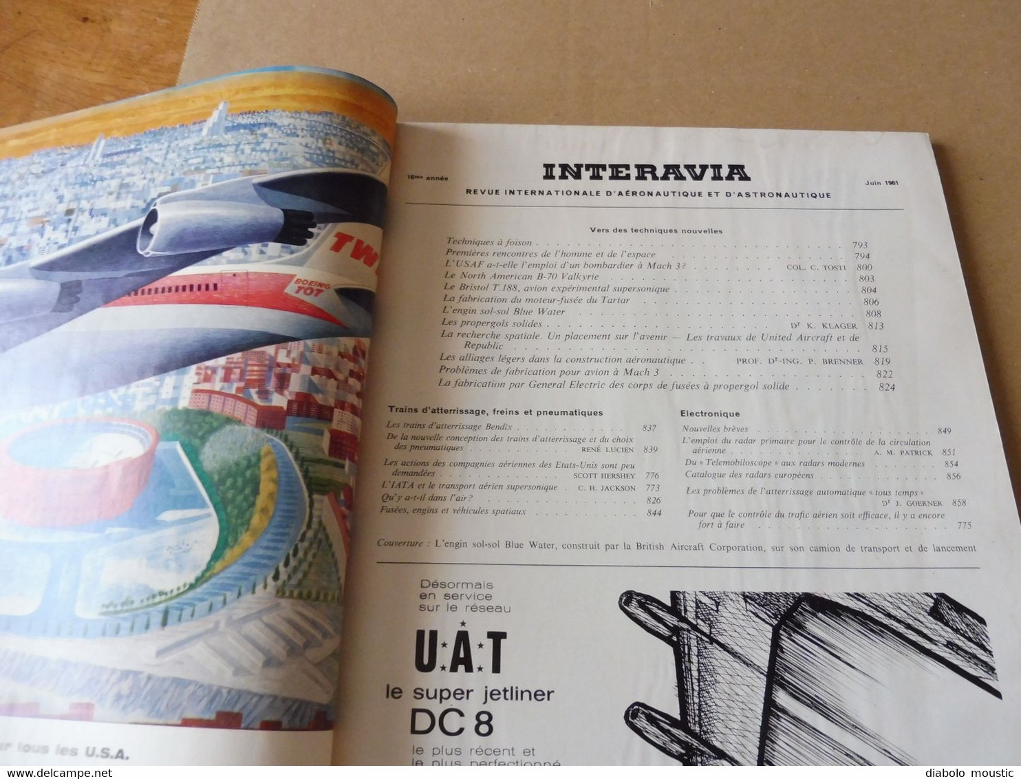 1961 INTERAVIA   - Catalogue Mondial Des Radars; Trains D'atterrissage;Engin Sol-sol Blue Water ; Nombreuses Pubs  ; Etc - AeroAirplanes