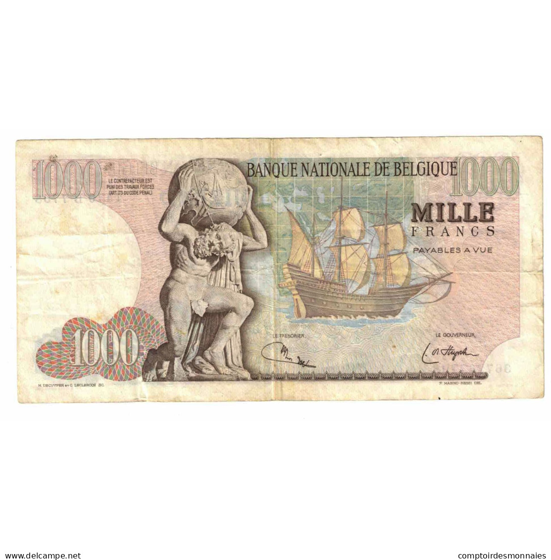 Billet, Belgique, 1000 Francs, 1975, 1975-04-17, KM:136b, TB+ - 1000 Francos