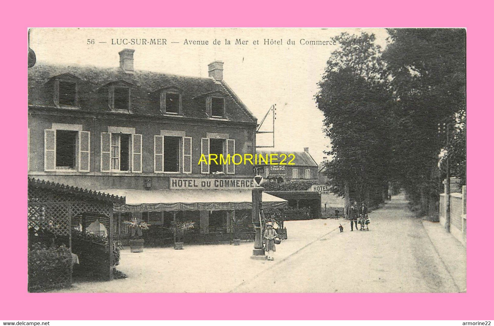 CPA LUC SUR MER  Avenue De La Mer Et Hotel Du Commerce - Luc Sur Mer