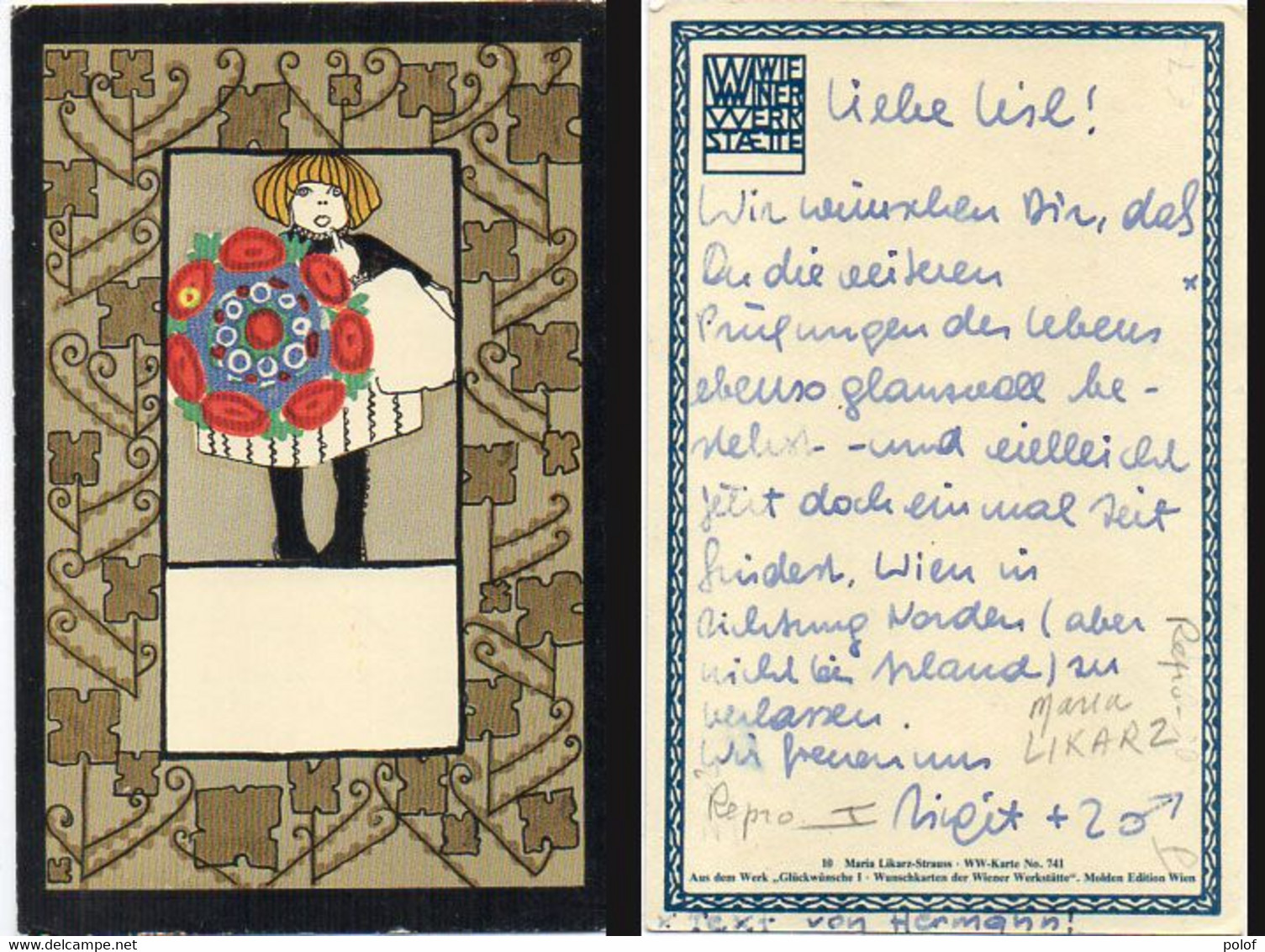 WIENER WERKSTAETTE - Lot de 7 CP - Retirage N° 2 (36), 3 (40), 4 (65), 6 (131), 8 (568), 9 (577), 10 741 (124262)