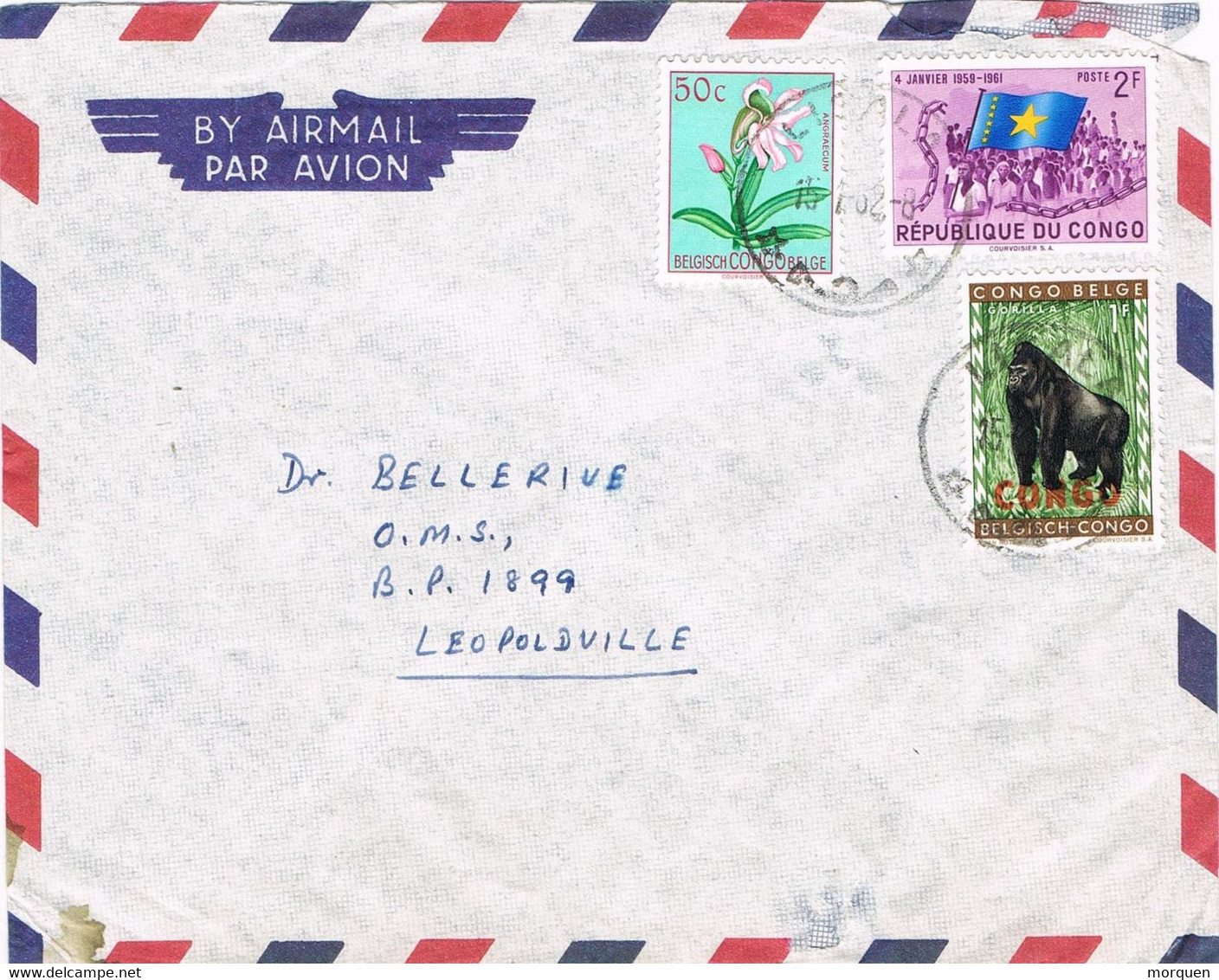 47303. Carta Aerea LISALA (Congo) 1962 A Leopoldville - Briefe U. Dokumente